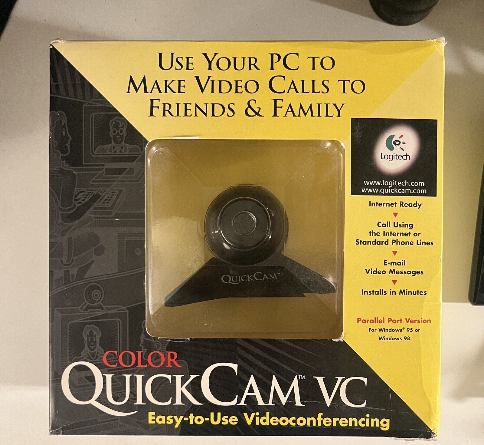 Color Logitech QUICKCAM VC WebCam Use PC to Videoconferencing Vintage Parallel