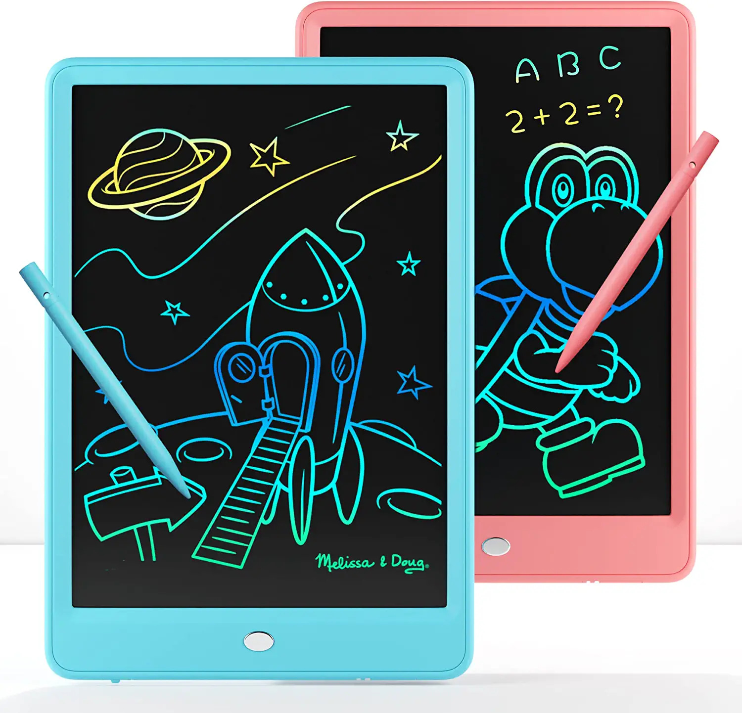 LCD Writing Tablet 2 Pack, Reusable Kids Drawing Tablet with 10Inch Color Burst 