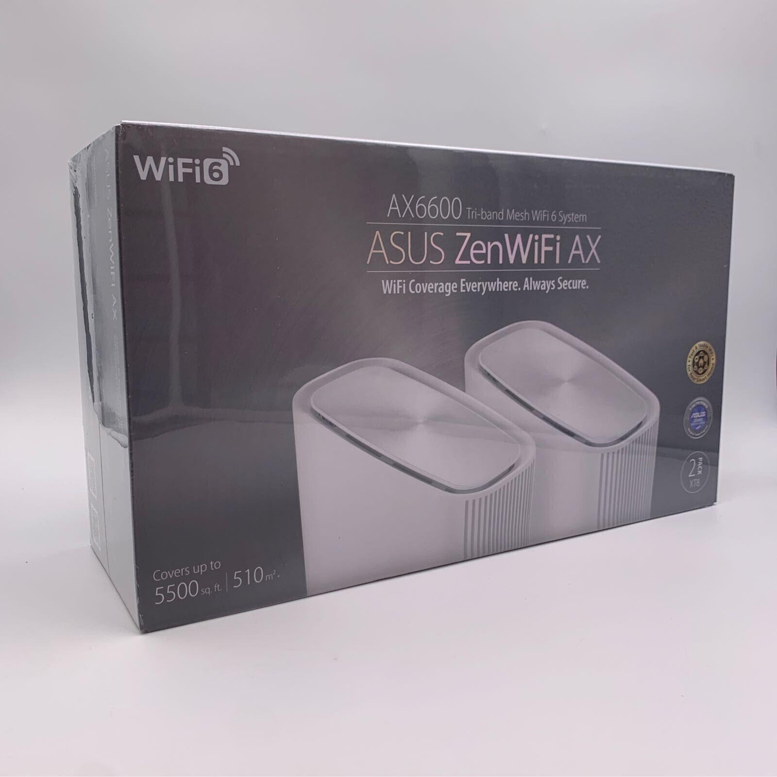 ASUS ZenWiFi XT8 AX6600 Tri-Band WiFi 6 AiMesh System Router (2-pack) - White