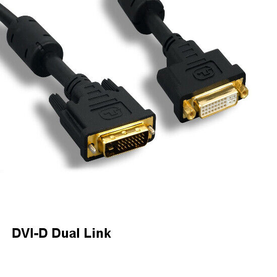Kentek 15 ft DVI-D 24+1Pin Dual Link Cable Digital Male/Female Extension HDTV PC