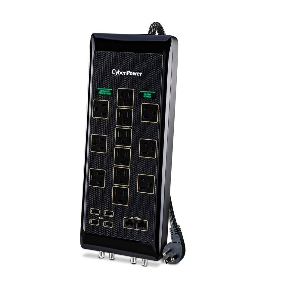 CyberPower Advanced 12 Outlet Surge Protector with USB Ports