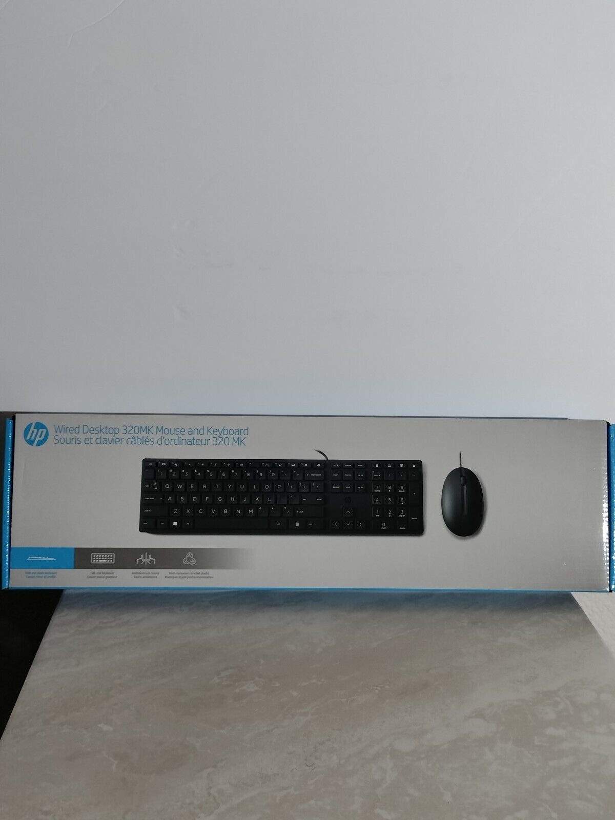 HP Wired Desktop 320MK Mouse and Keyboard Factory Sealed USB