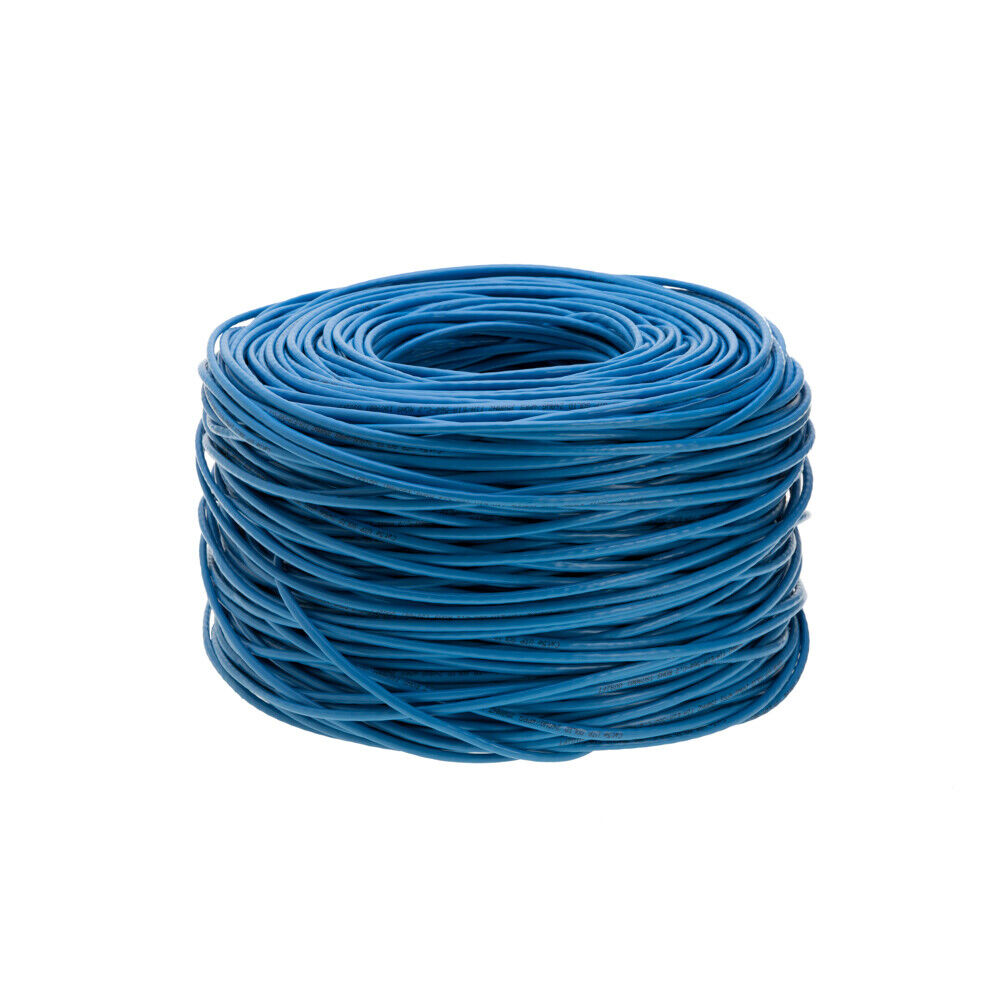 500ft 1000ft CAT5e Bulk Cable Solid Network Wire White Blue Gray Black NEW