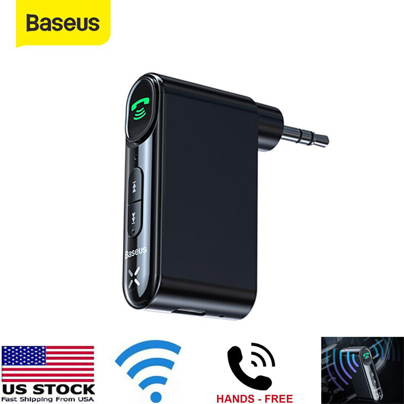 Baseus Wireless Bluetooth 3.5mm AUX Audio Stereo Music Home Car Receiver Adapter