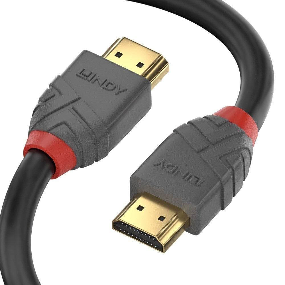 LINDY 36961 0.5m High Speed HDMI Cable, Anthra Line,Gold Plated, Ethernet, 4K 60