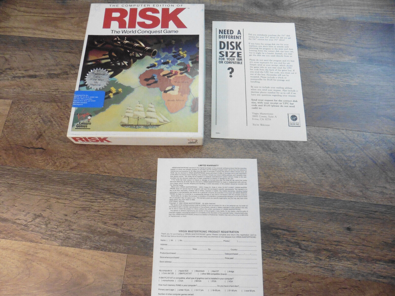 The Computer Edition of Risk World Conquest Game IBM PC Tandy 1000 NO DISCS
