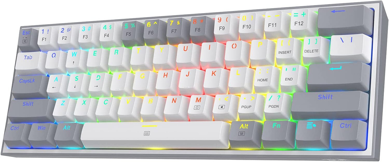 Redragon K617 Fizz 60% Wired RGB Gaming Keyboard, 61 Keys Compact Mechanical Key