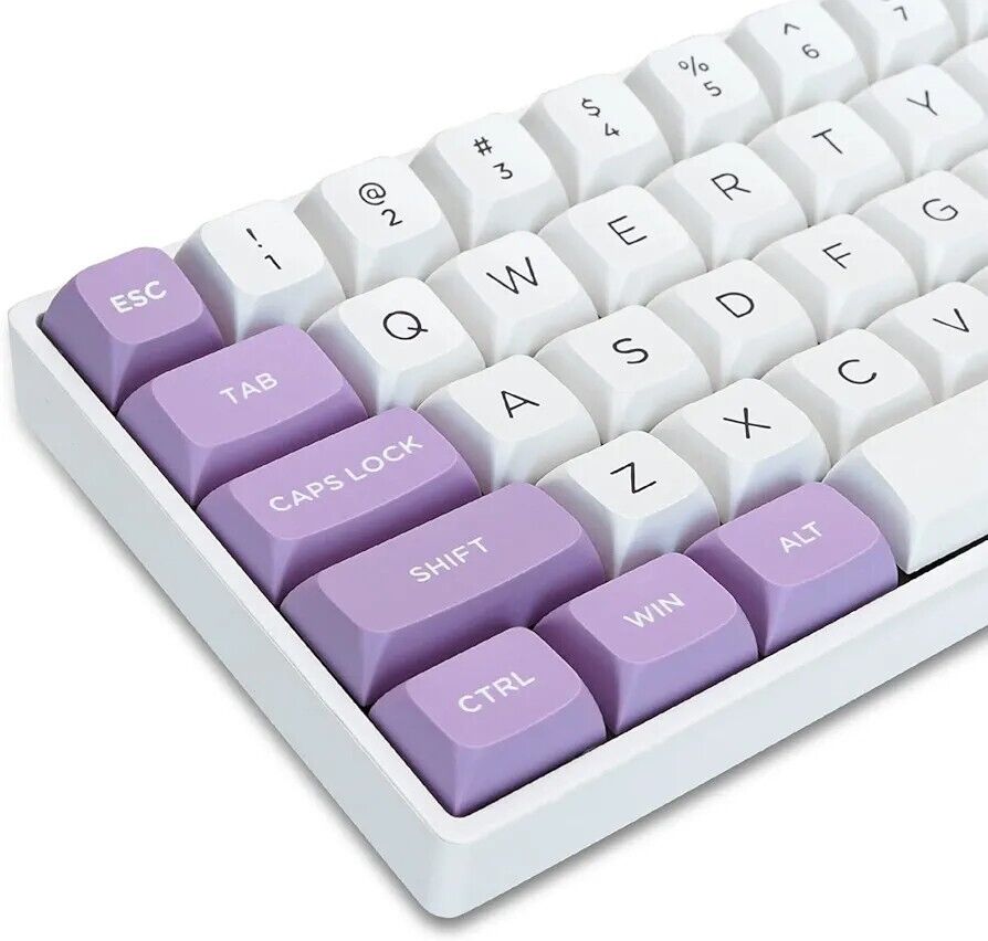 189 Keys Double Shot White/Purple Keycaps PBT Custom Keyboard Keycaps Set