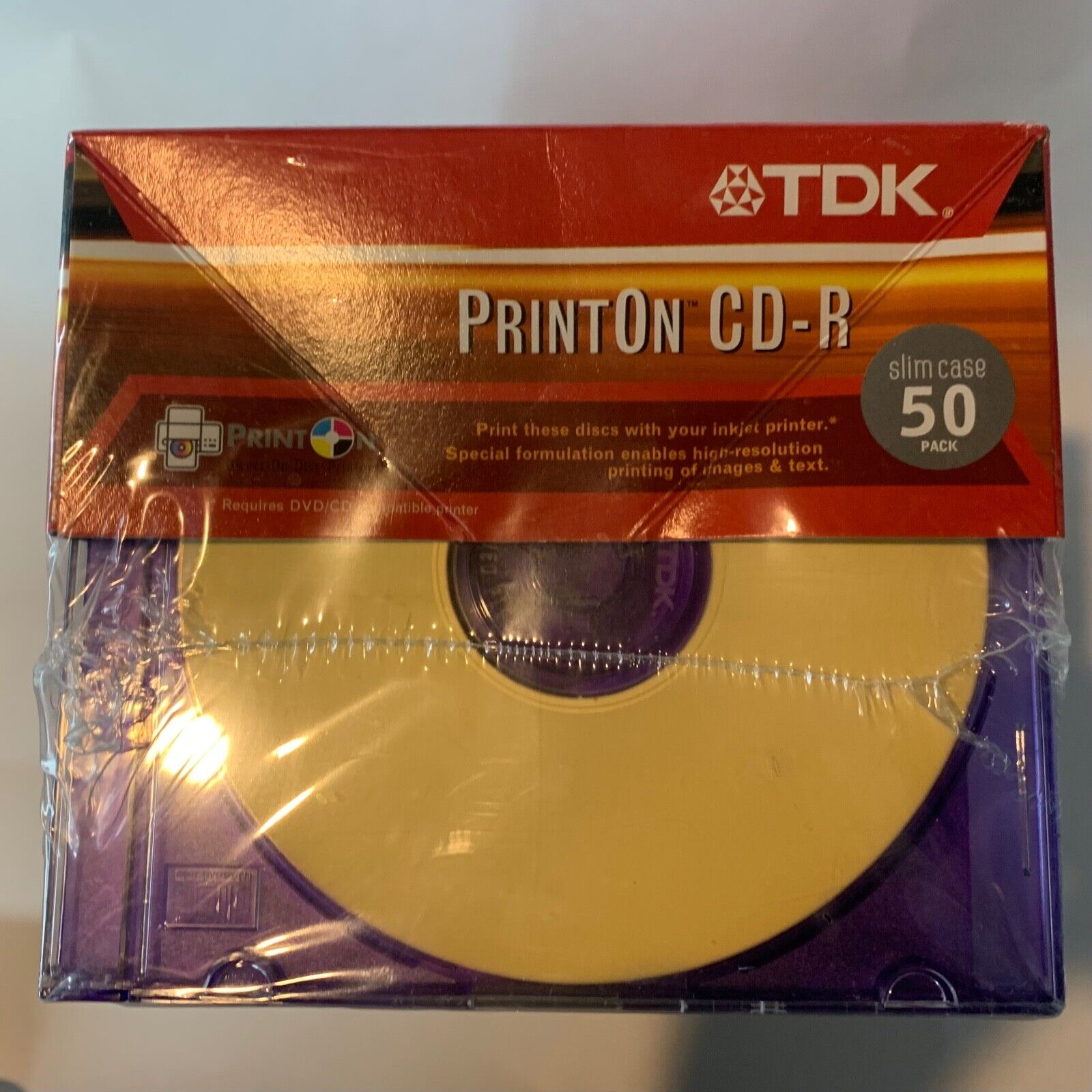 TDK Print On CD-R 80 MIN 700 MB 48X, CASE 50 Pack Brand New Sealed Recordable