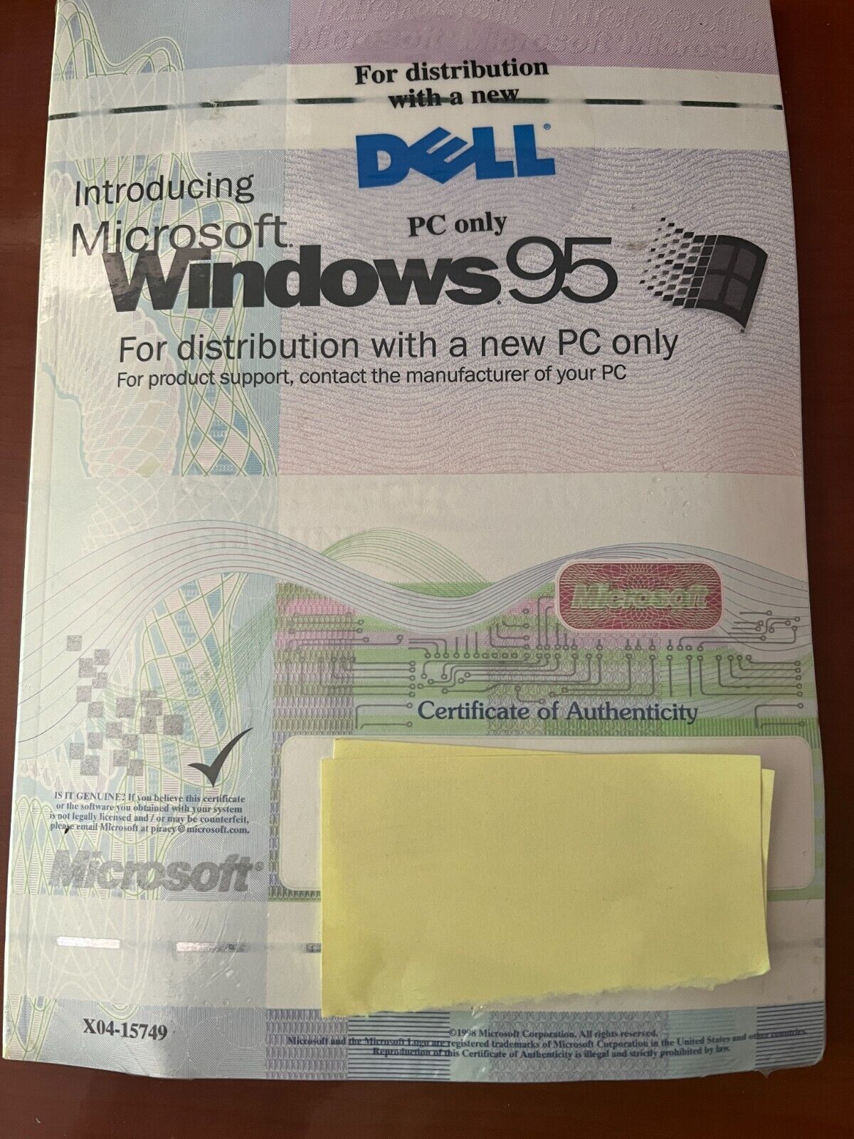 Introducing Microsoft Windows 95 For Distribution With A New PC Only CD & Disk