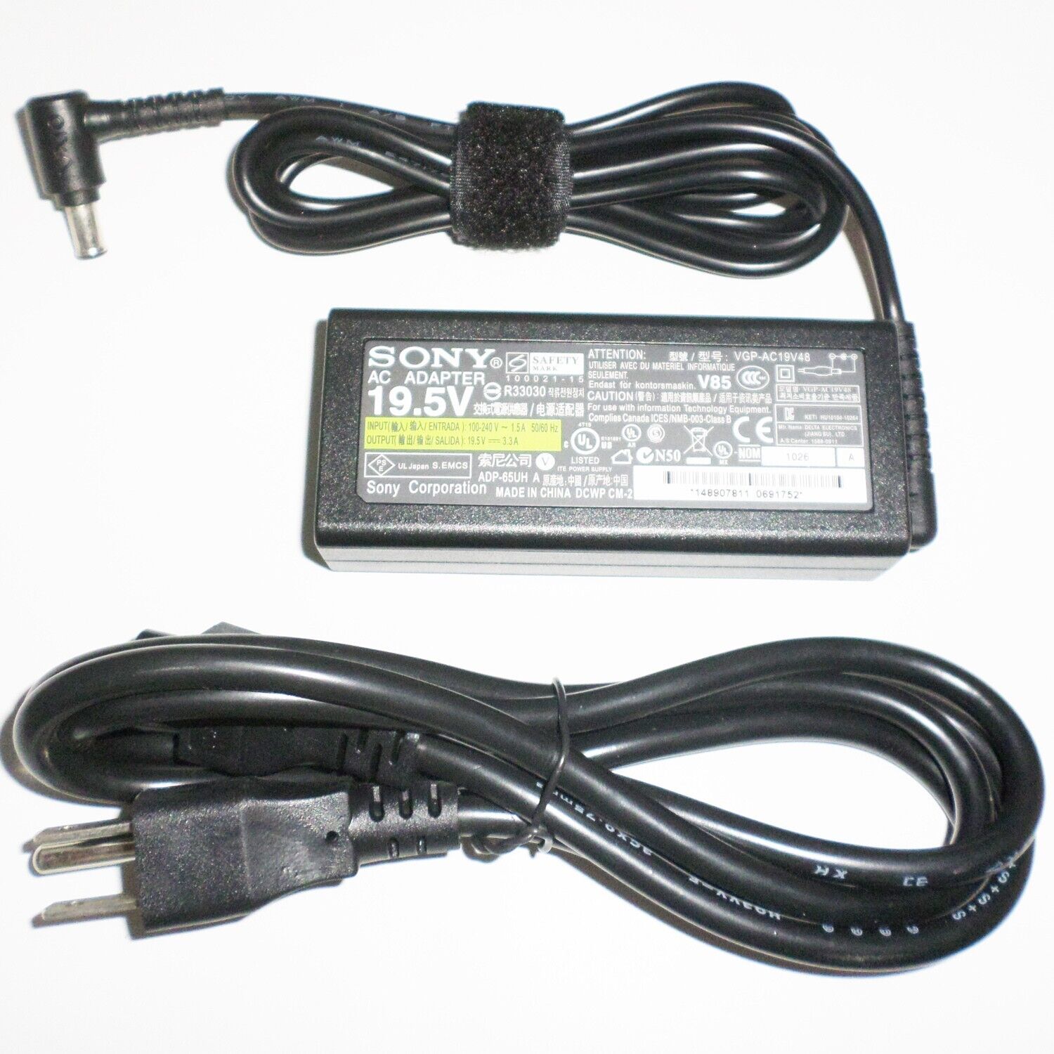 Original AC Adapter For Sony PCGA-AC19V1 PCGA-ACX1 VGP-AC19V43 VGP-AC19V48 +Cord