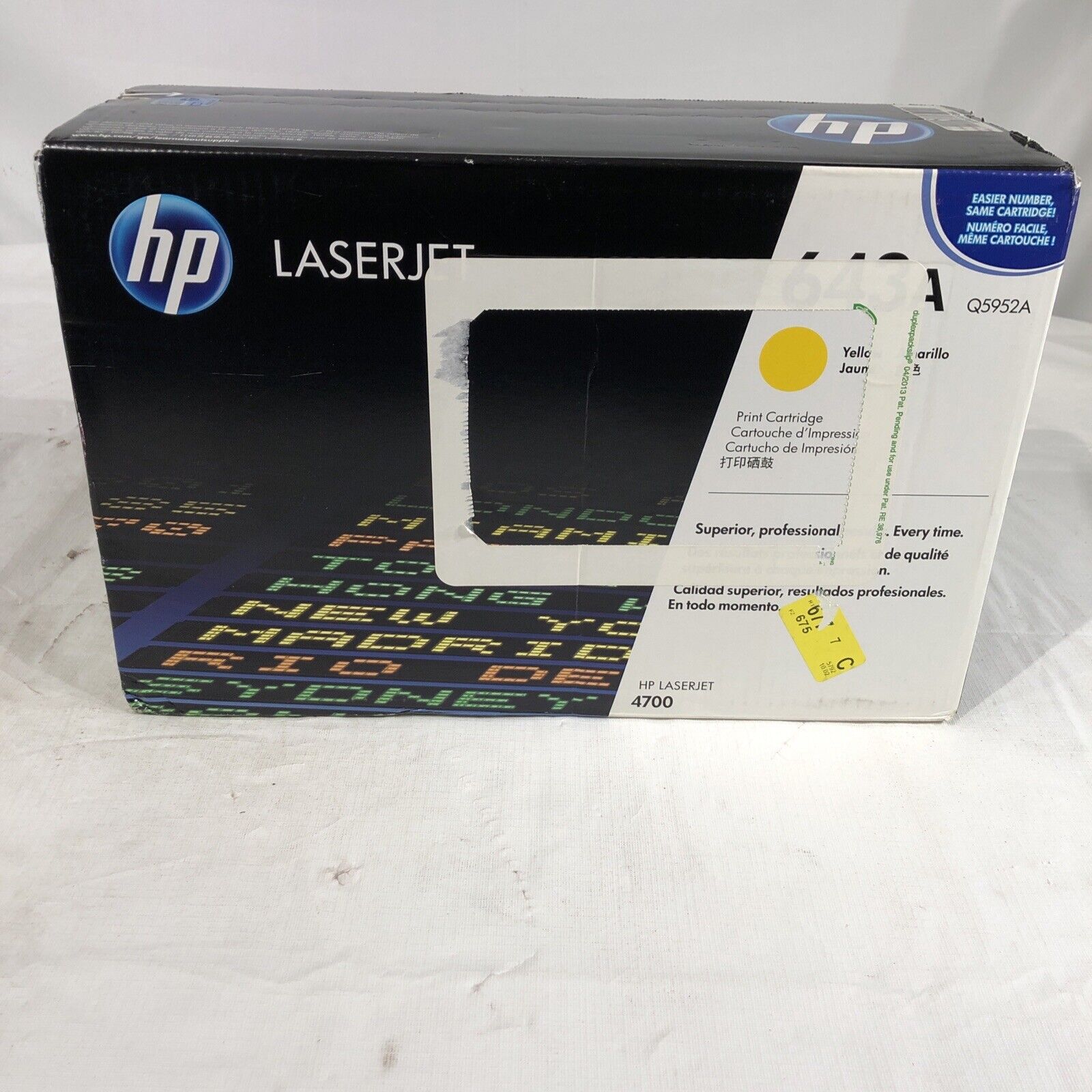 GENUINE HP 643A YELLOW Q5952A TONER CARTRIDGE FOR LASERJET 4700 NT-24