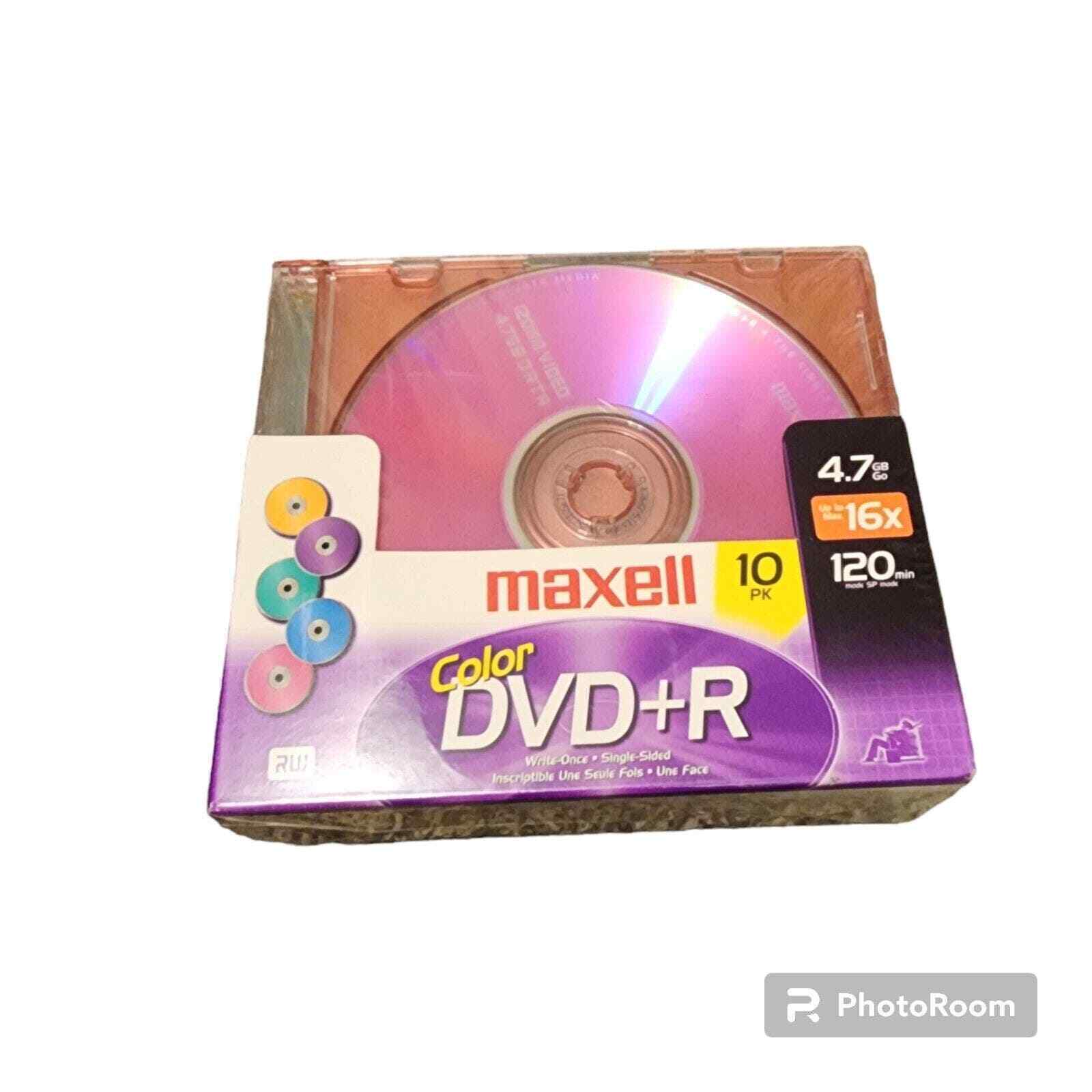 MAXELL COLOR DVD-R 10 PACK 4.7GB 120 MIN BRAND NEW FACTORY SEALED