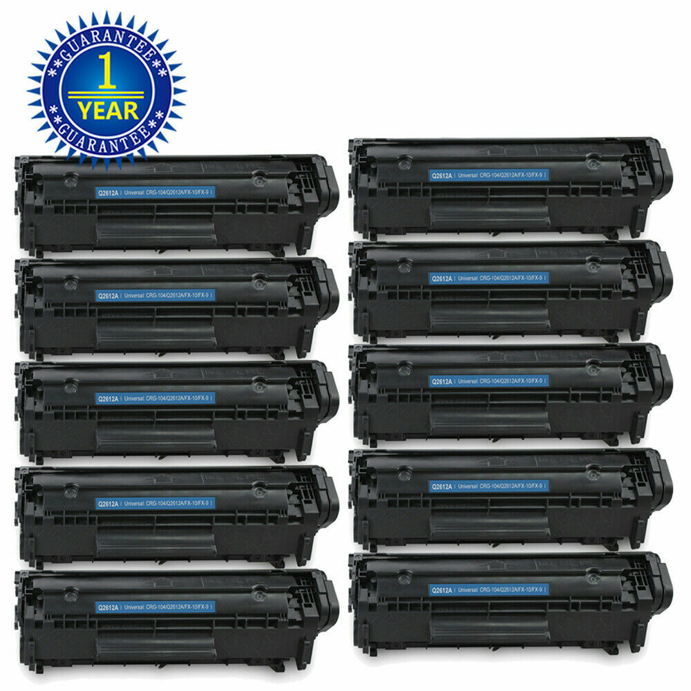 10PK Q2612A 12A Black Toner Cartridge For HP LaserJet 1012 1015 1020 1022nw 3015
