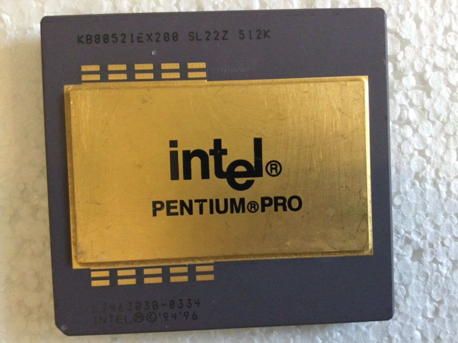 Intel SL22Z Pentium Pro 200MHz Gold CPU Processor KB80521EX200 512K Vintage