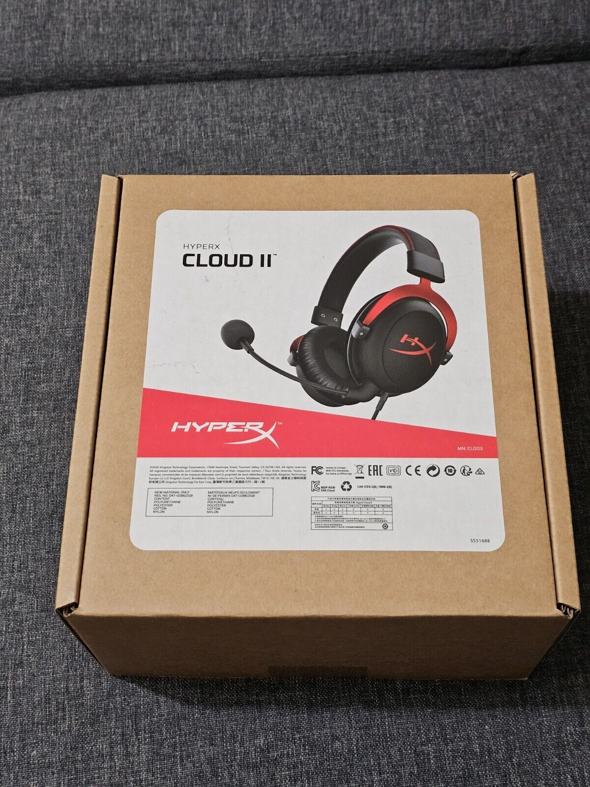 HyperX Cloud II Red Gaming Headset 7.1 Surround Sound PC PS4 Xbox 