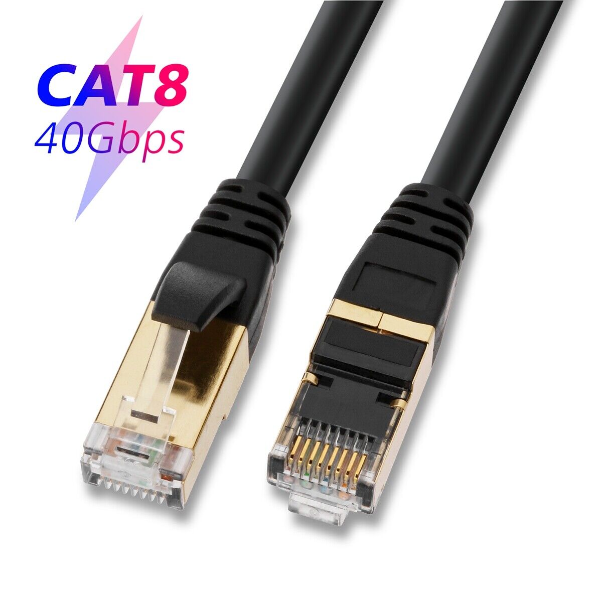 CAT 8 Cat 7 Ethernet Cable SSTP Shielded Network Cable Category 8 RJ45 26AWG Lot