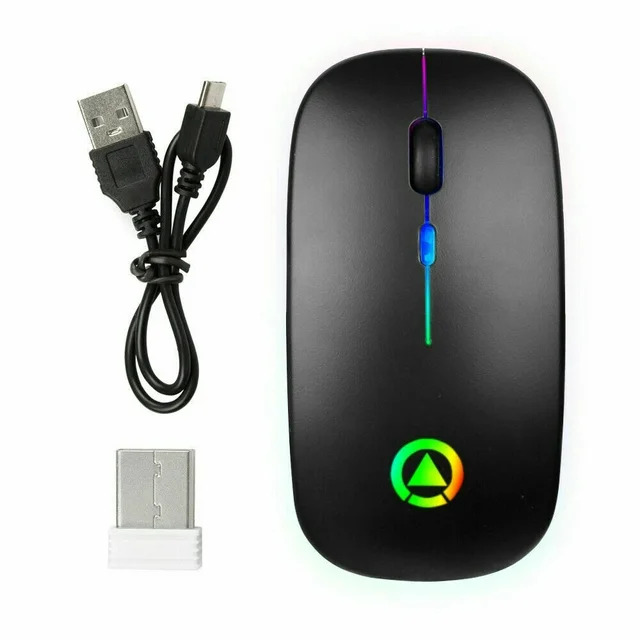 LED Wireless Optical Mouse 2.4GHz USB Receiver Rechargeable Mice For Laptop PC
