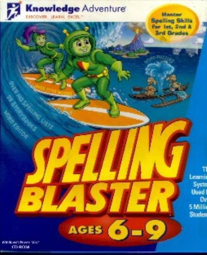Spelling Blaster Ages 6-9 PC MAC CD learn word lists vocabulary space robot game
