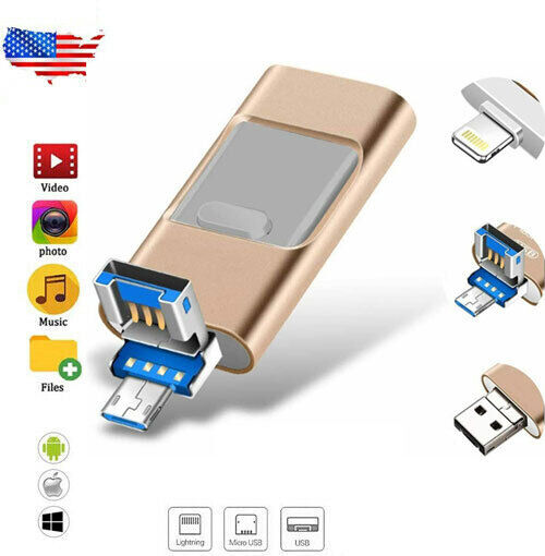 1TB OTG USB 3.0 Flash Drive For iPhone 11 12 13 14 iPad Memory Thumb Photo Stick