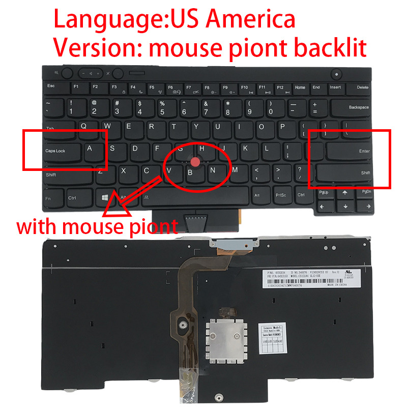 US Backlit Keyboard for IMB LenovoThinkpad T530 T430 W530 X230 04x1353 04X1240