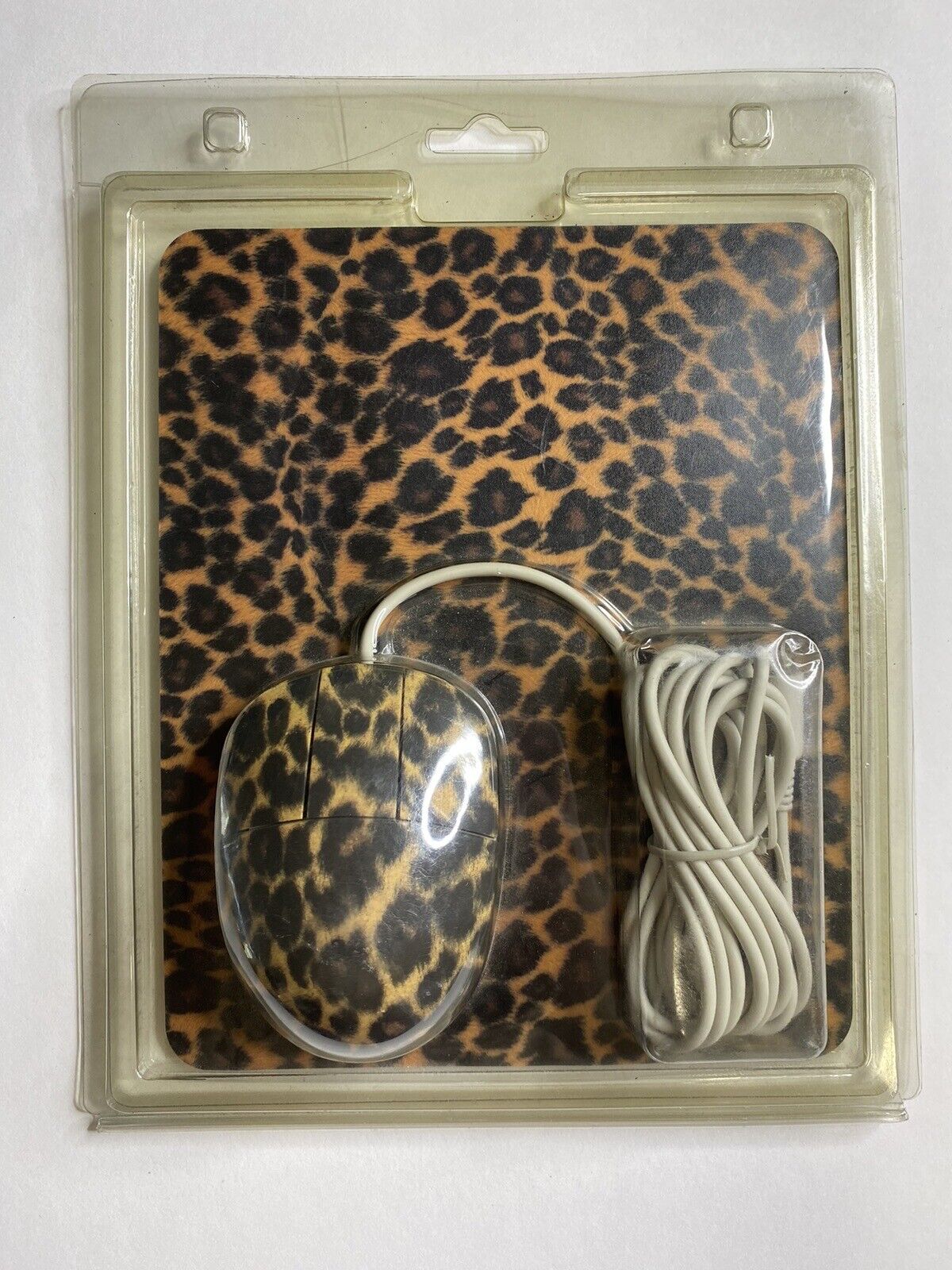 Vintage Cheetah Animal Print Computer Mouse with Pad L-1201 - NEW