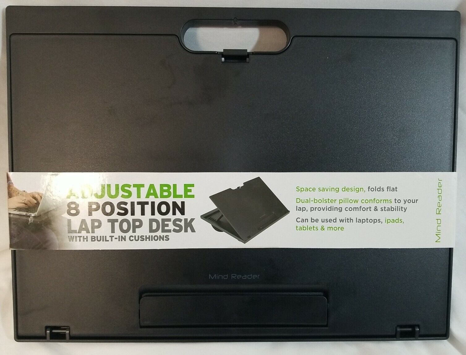 Mind Reader LTADJUST-BLK Adjustable Portable 8 Position Laptop Desk - Black