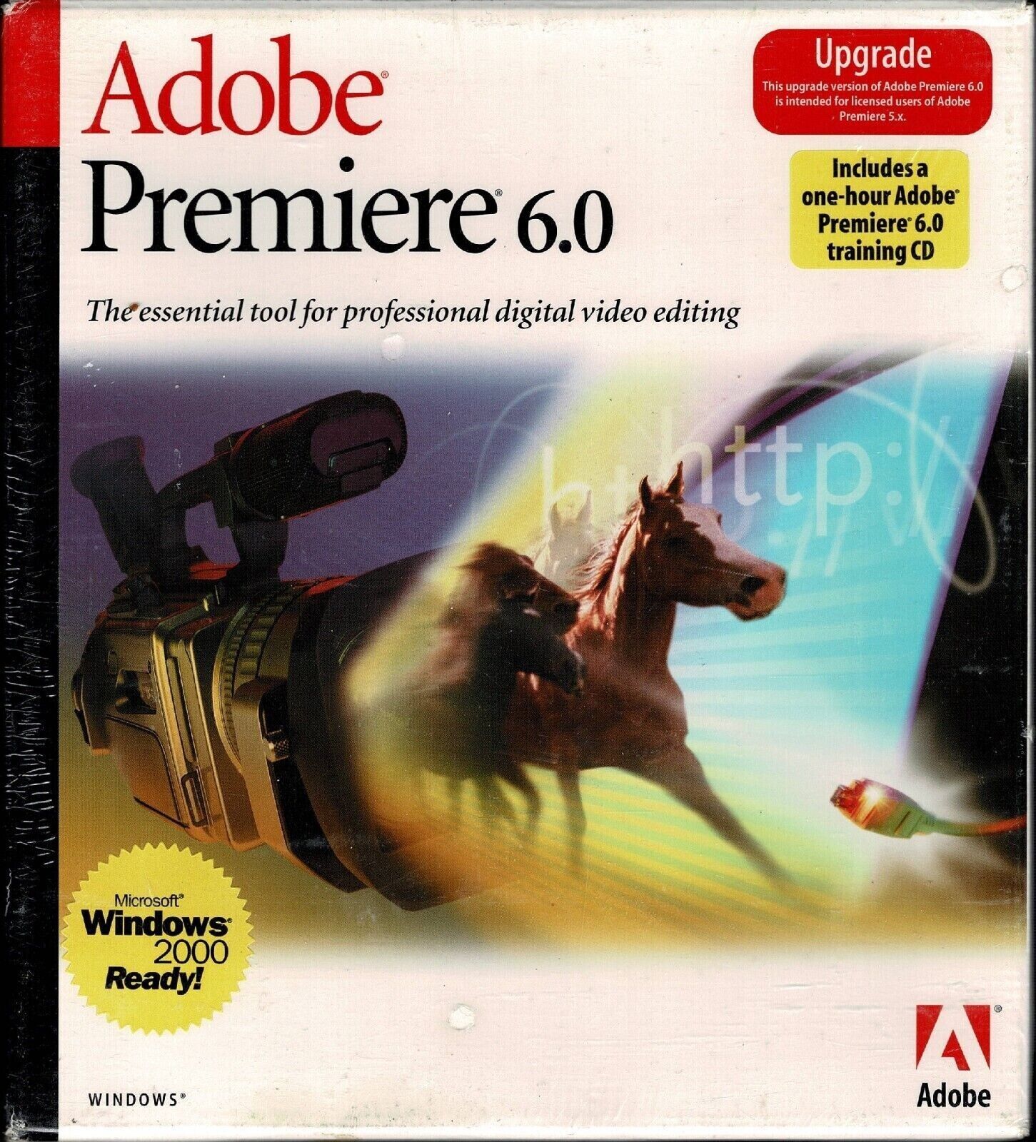 Adobe Premiere 6.0 Upgrade Pc New Sealed Full Retail Box Upgrades 5.x to 6.0