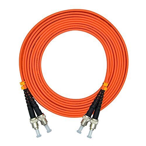 30Meters 100ft ST to ST Duplex 62.5/125 OM1 Multimode Fiber Optic Cable Jumpe...