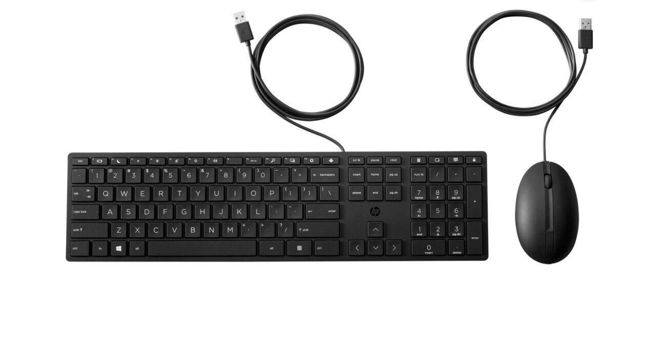 HP Wired Desktop 320MK Mouse and Keyboard - Black (9SR36UT#ABA)