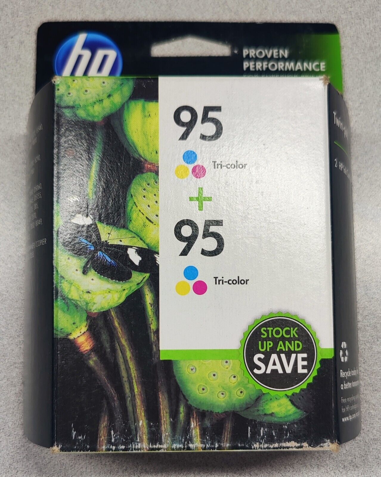 Genuine HP 95 Tri-Color Dual/Combo Pack Ink Cartridges NEW/Expired (CD886FN)