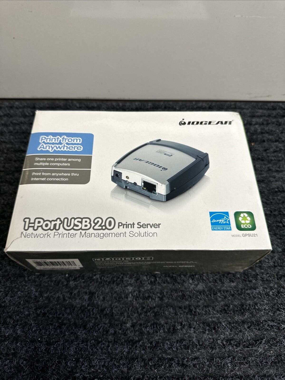 IOGEAR 1-Port USB 2.0 Print Server New Sealed In Box