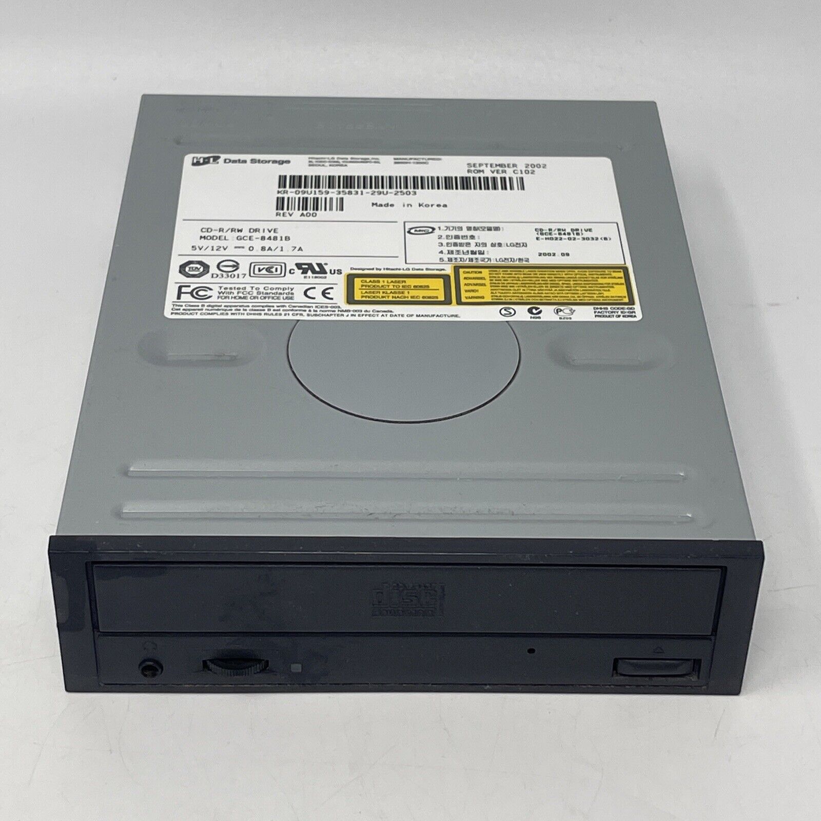 Hitachi LG H L Data Storage CD-R/RW Drive Model GCE-8481B IDE