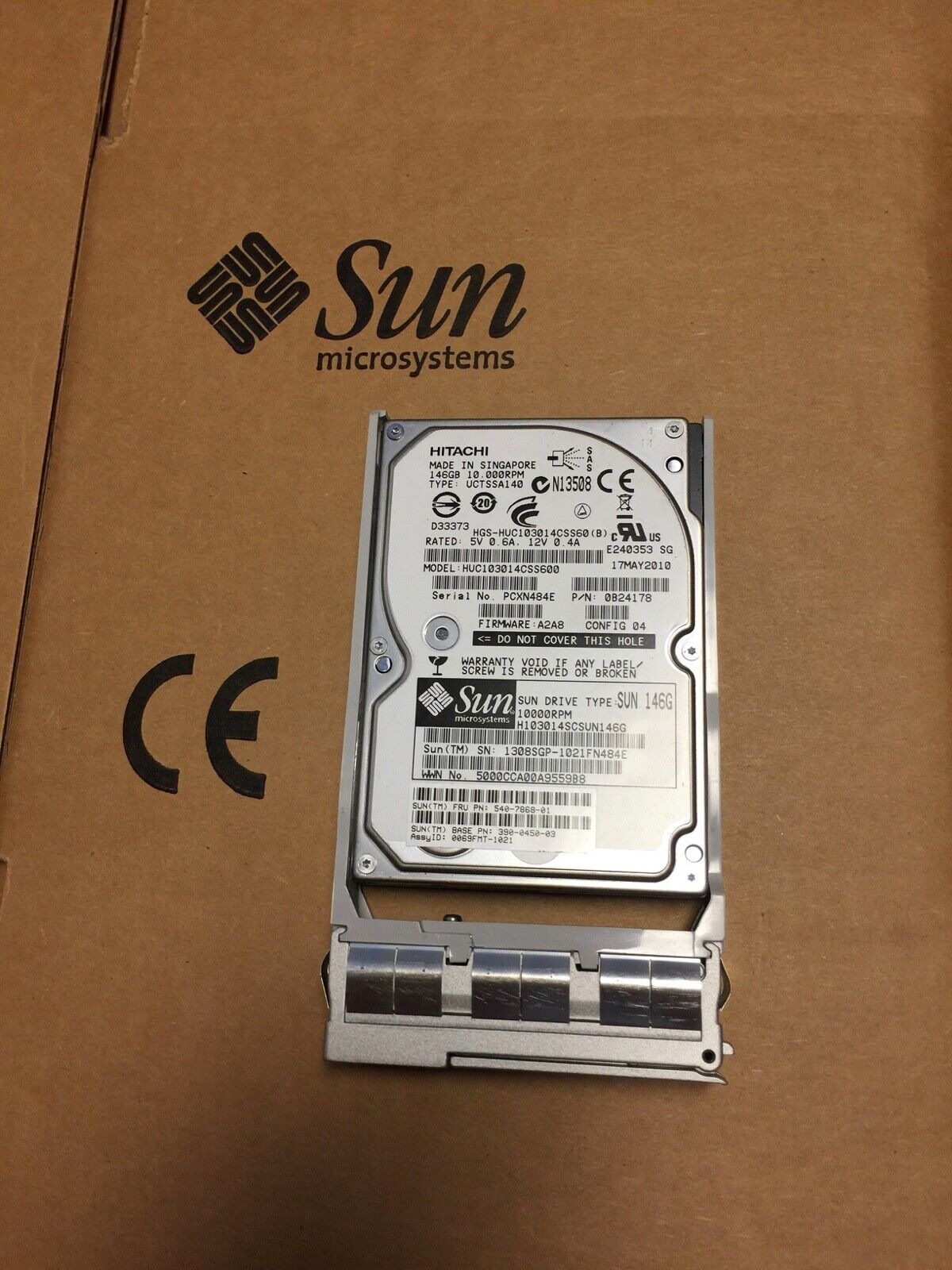 SUN146GB SAS Drive+Bracket , 540-7868 ,390-0450-03, H103014SCSUN146G, Test-PASS,