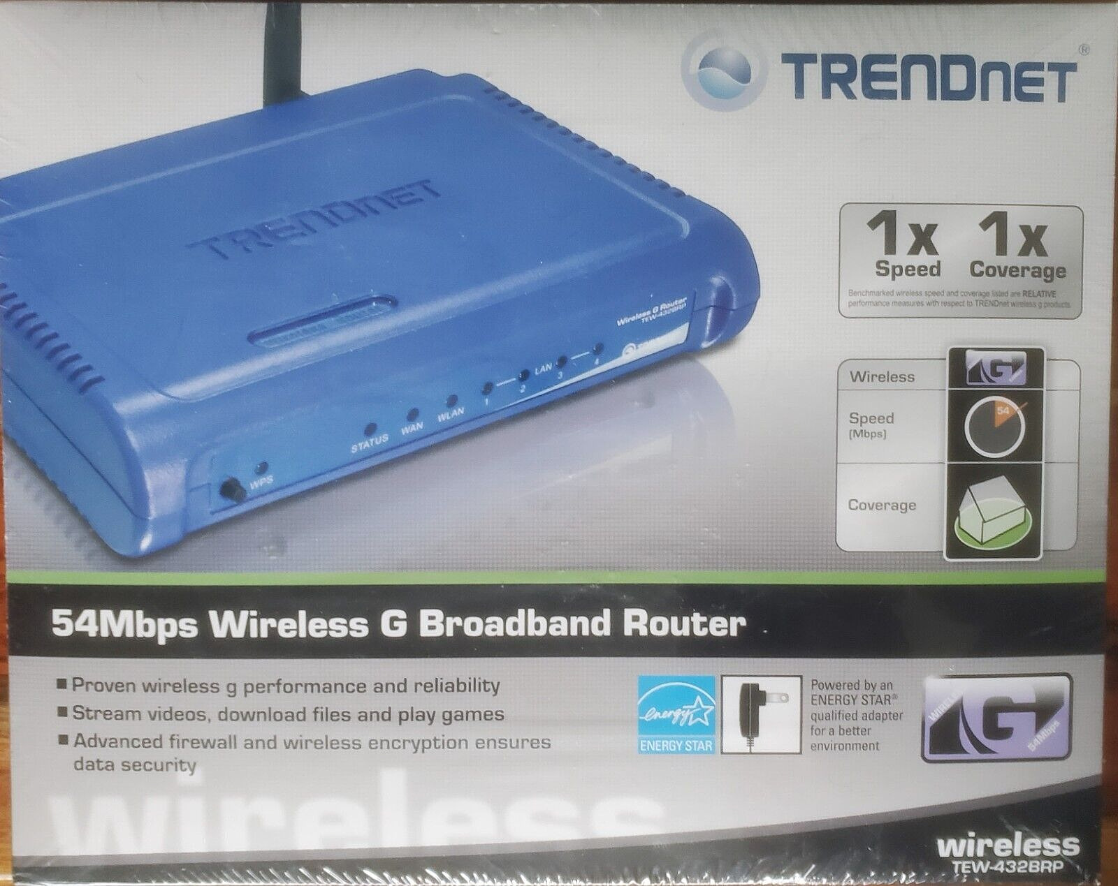 Brand new TRENDnet TEW-432BRP 54 Mbps 4-Port 10/100 Wireless G Router