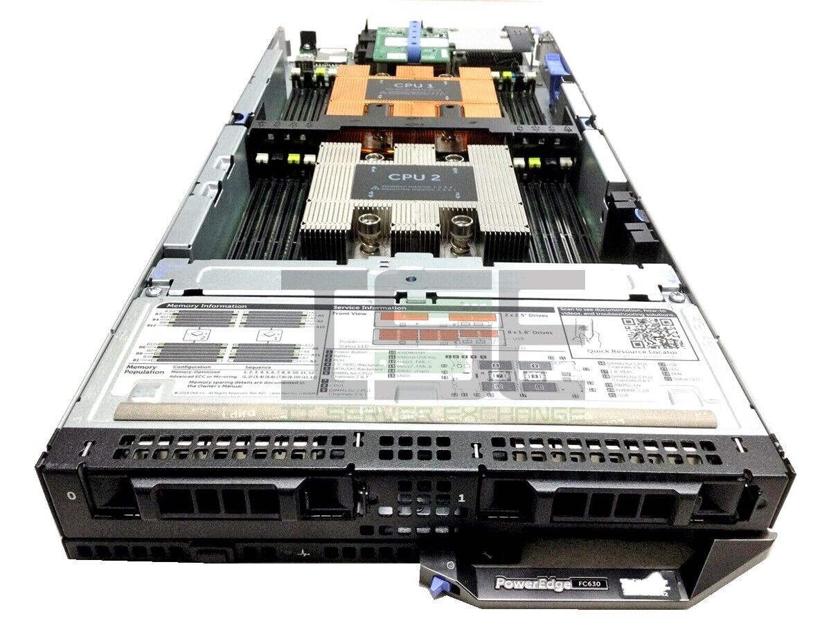Dell PowerEdge FC630 2xSFF 2VXWJ uSATA (2)Heat Sinks 0GB Mem PERC H730P RAID
