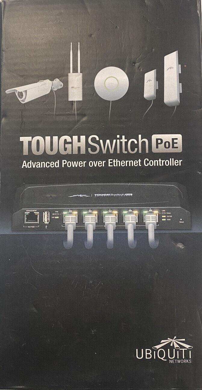 Ubiquiti TS-5-PoE TOUGHSwitch 5-Port Gigabit PoE Switch. 