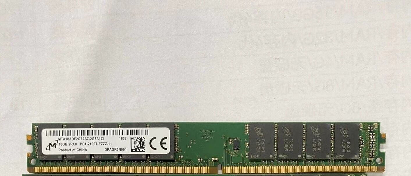 Micron 16GB ECC RAM DDR4 2400MHz 2Rx8 PC4-2400T-EZ MT A18ADF2G72AZ-2G3 UDIMM VLP