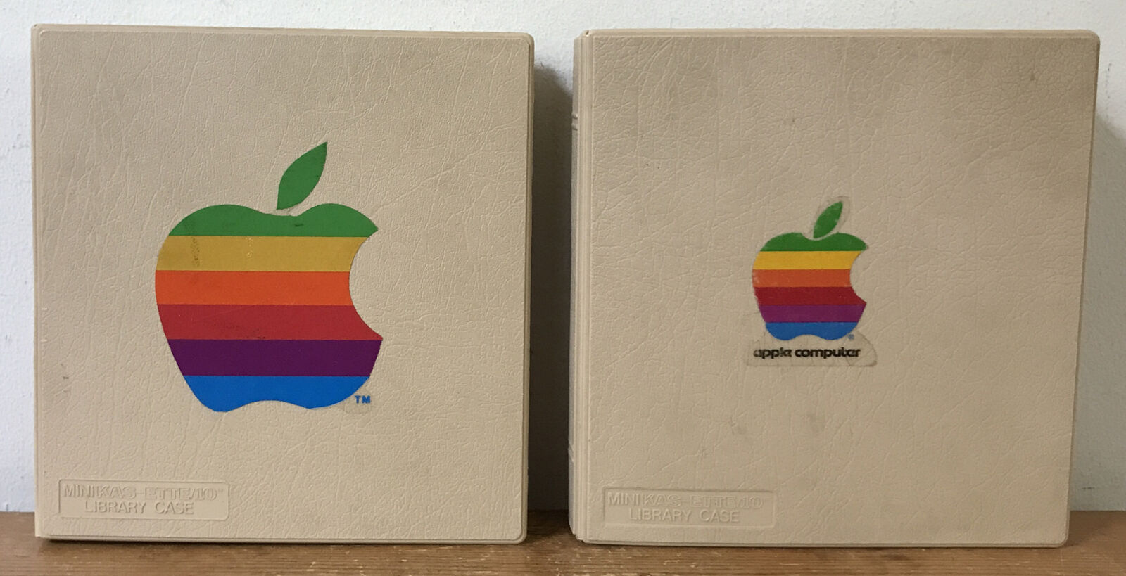 Vtg MiniKas-ette 10 Library Case Apple Stickers Floppy Disk Holders Organizers