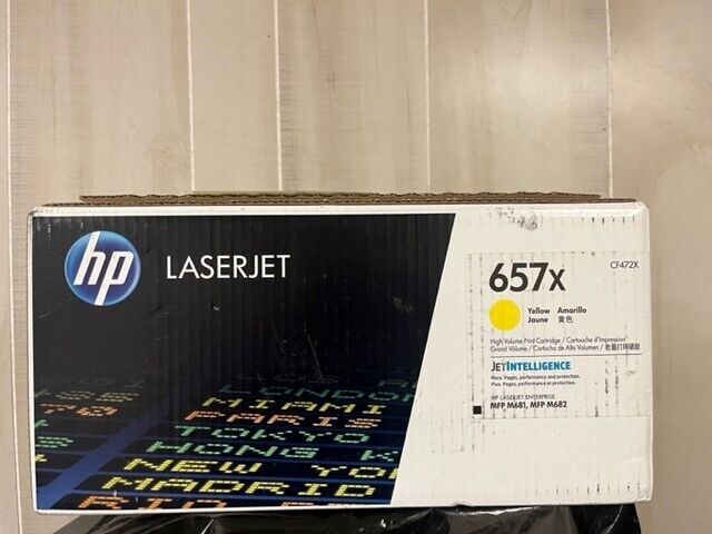 HP 657X High Yield Laser Toner Cartridge Yellow CF472X open box - sealed bag