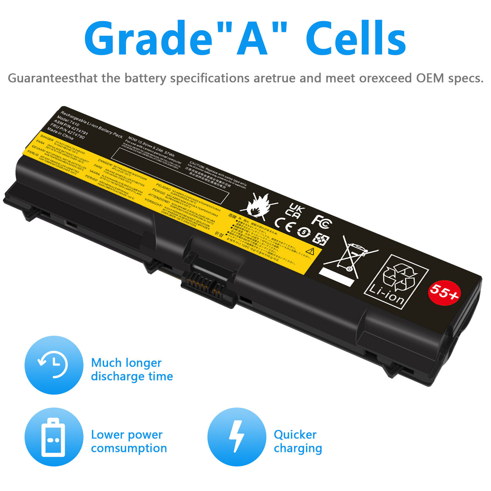 6/9Cell Battery for Lenovo Thinkpad T410 T420 T510 T520 SL410 SL510 W510 E40 E50