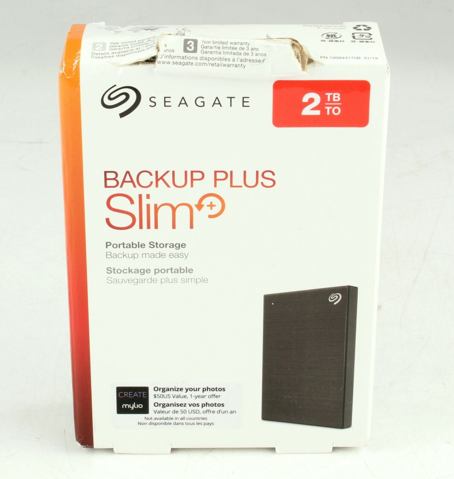 *Seagate - Backup Plus Slim 2TB External USB 3.0 Portable Hard Drive 