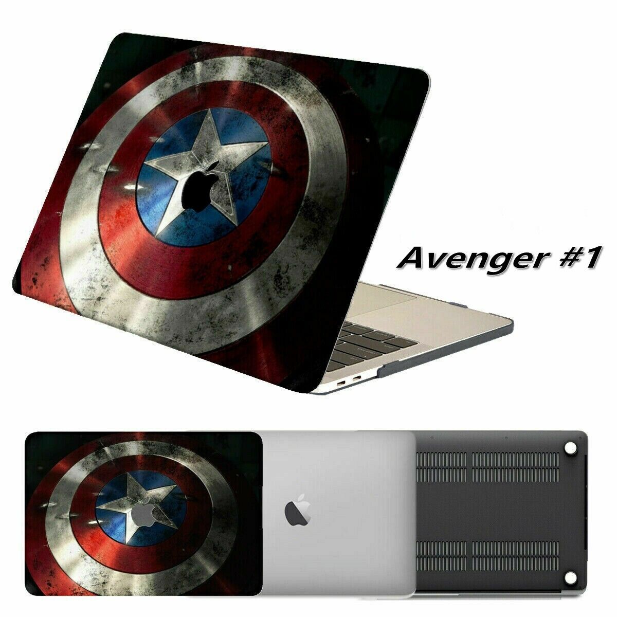 2021 New For Macbook Air Pro Avengers Pattern Matt Rubberized Hard Case KB Cover