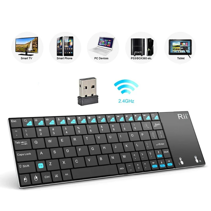 English Keyboard Wireless  K12+/I12+ Mini Keyboard with Touchpad Mouse for Andro