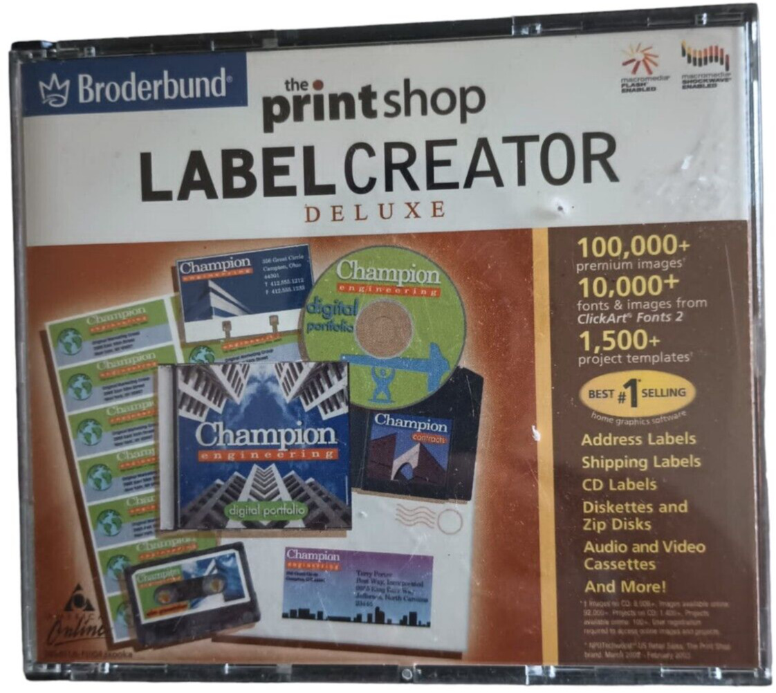 Broderbund - The Print Shop CD Label Creator Deluxe Vintage