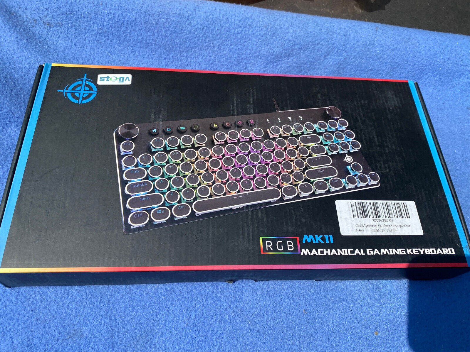 Stoga MK11 RGB Chrome Retro Gaming Keyboard blacklit wired/wireless- NEW
