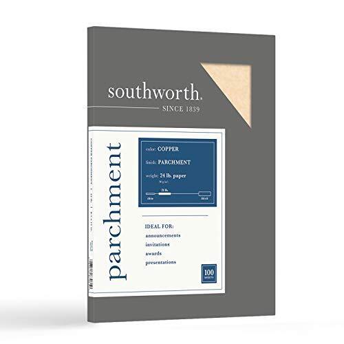 Southworth Parchment Specialty Paper, 8.5: x 11, 24 lb/90 GSM, Copper, 100 Sheet