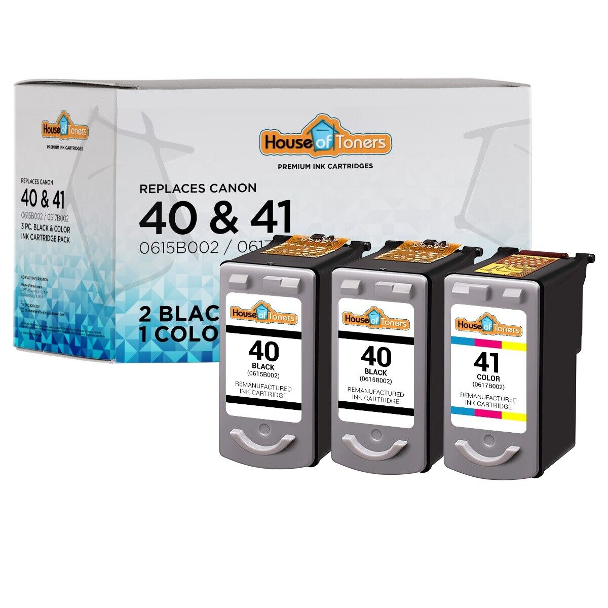 3PK for Canon PG-40 & CL-41 Print Ink Cartridge for Canon Printers