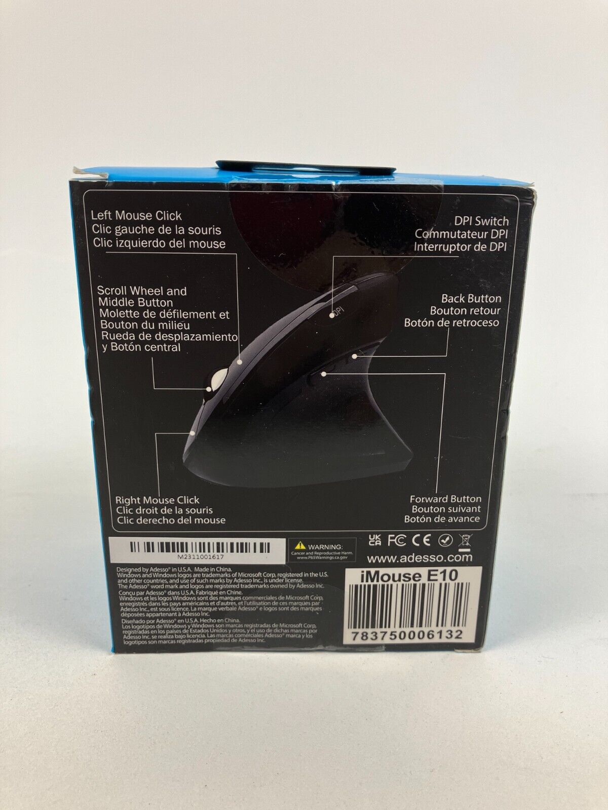 BRAND NEW Adesso iMouse E10 2.4ghz RF Wireless Vertical Ergonomic Mouse SEALED