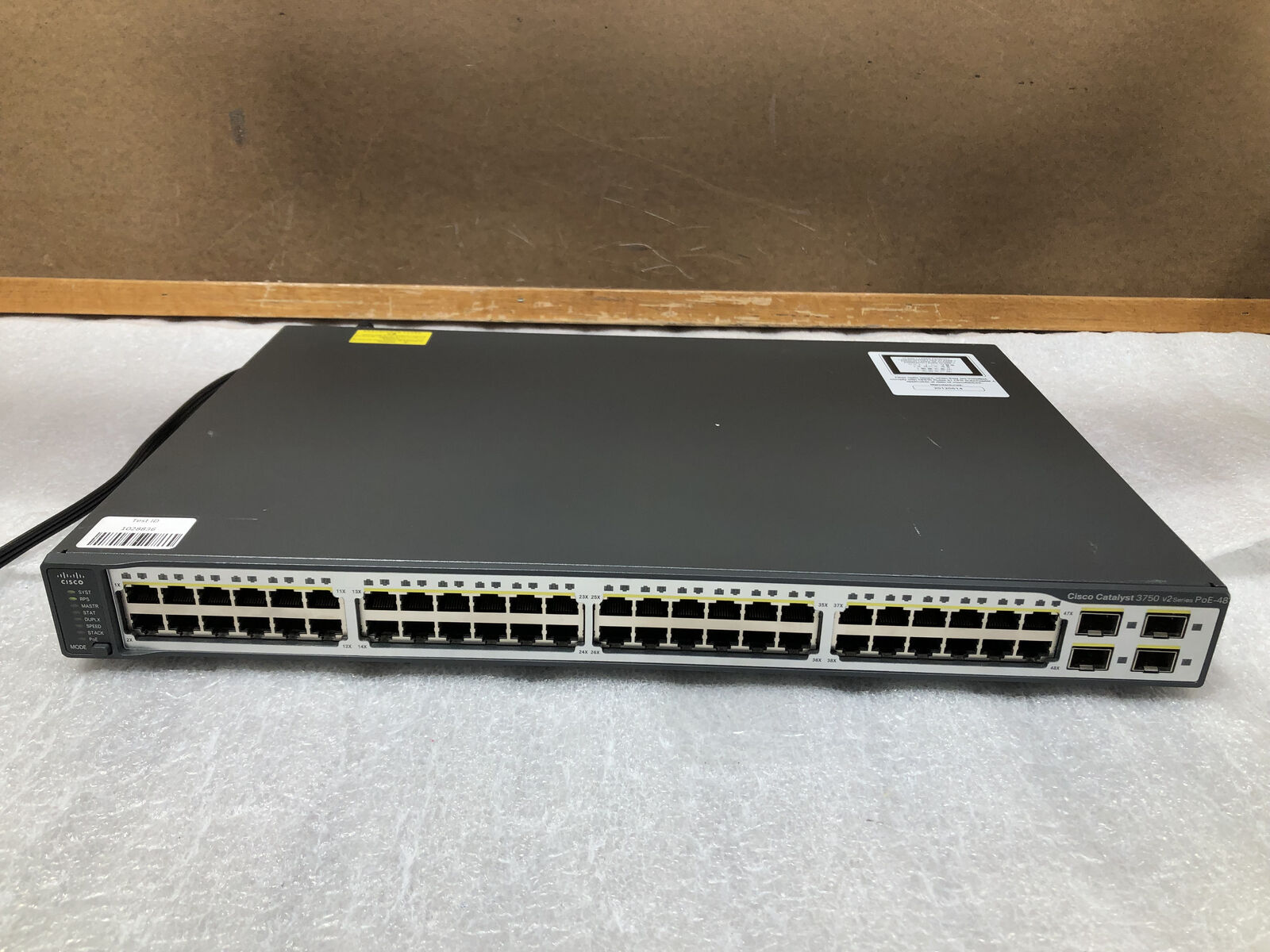Cisco Catalyst WS-C3750V2-48PS-S V09 48-Ports PoE Ethernet Switch --TESTED/RESET
